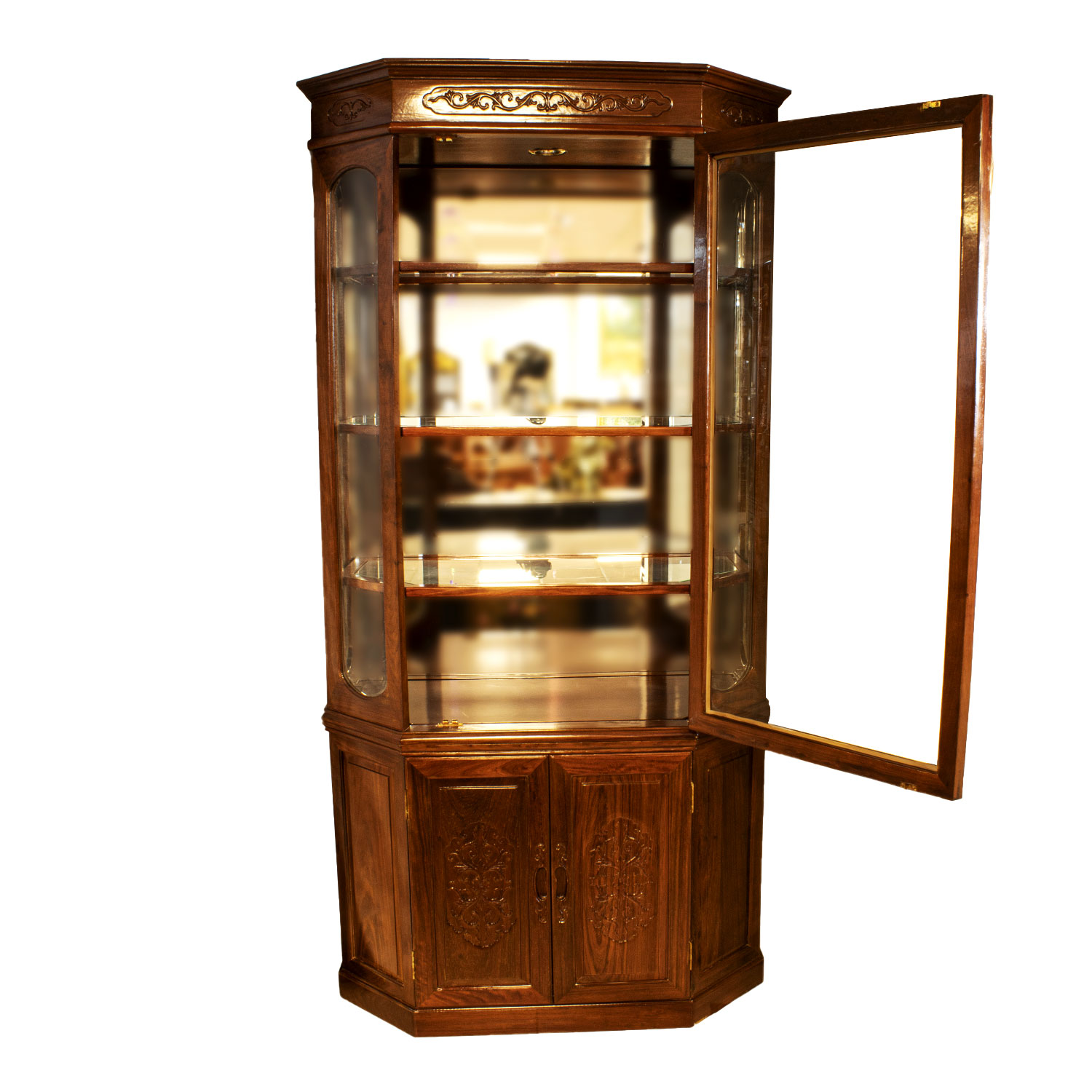 Rosewood shop display cabinet